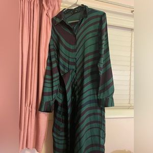 Mango green tie dress size US 6